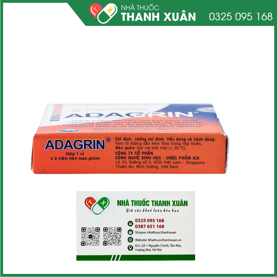 Adagrin 50mg trị rối loạn cương dương